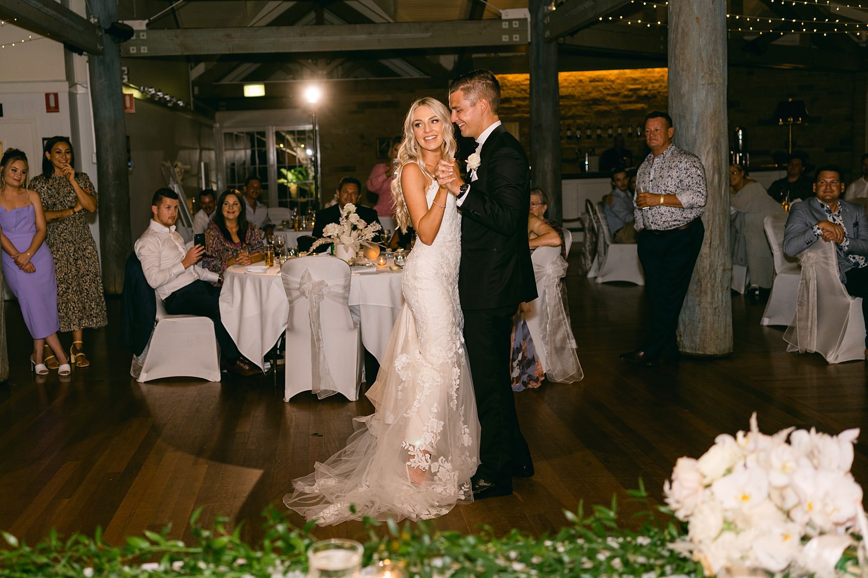 couple first dance at the grange at intercontinental sanctuary cove