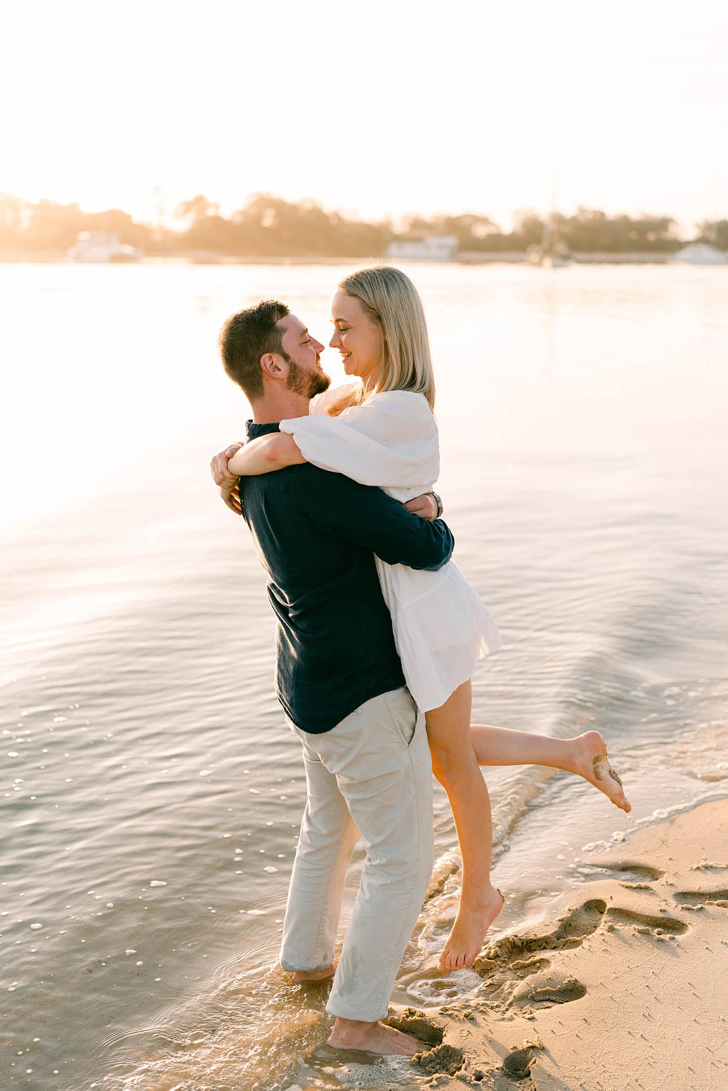 indian couple sharing a romantic moment at the spit gold coast
