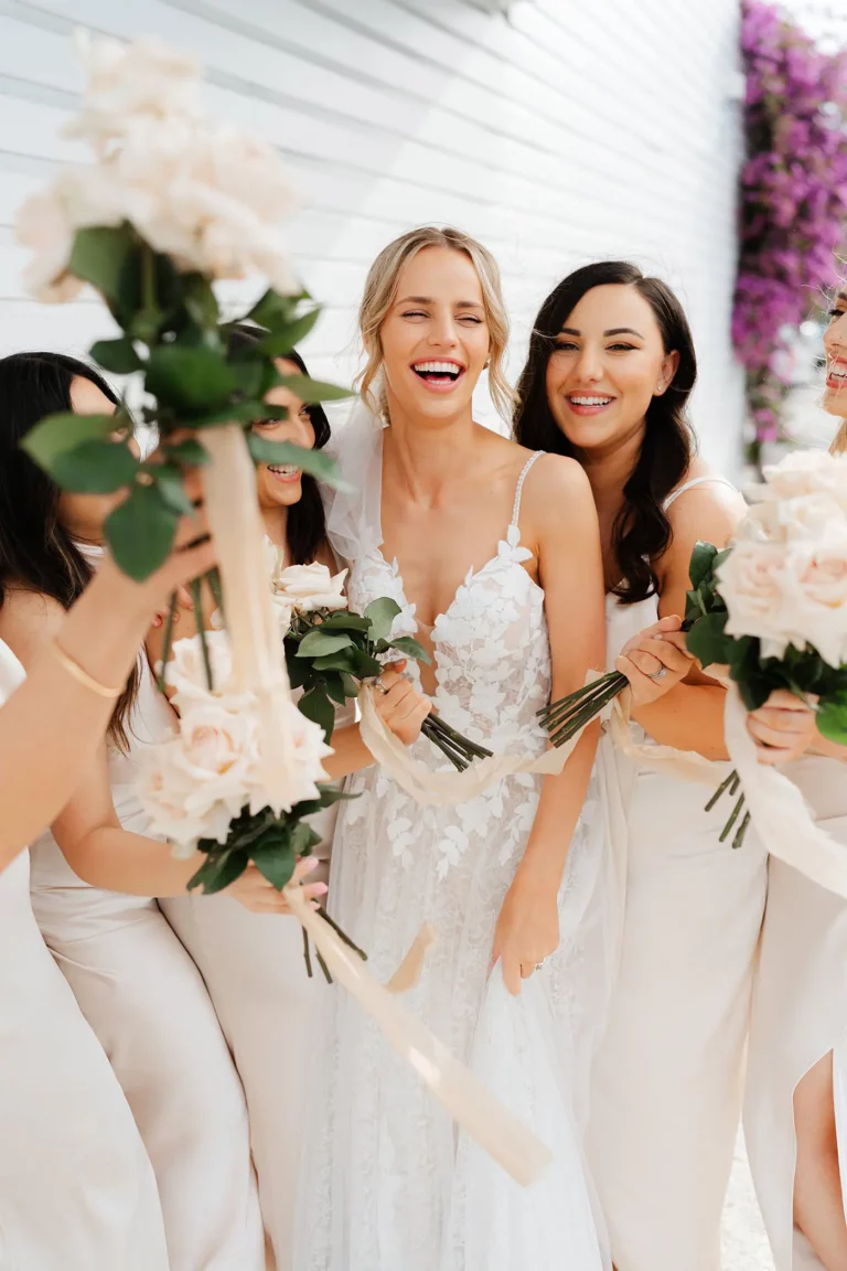 Bride and Bridesmaid having fun during their photoshoot