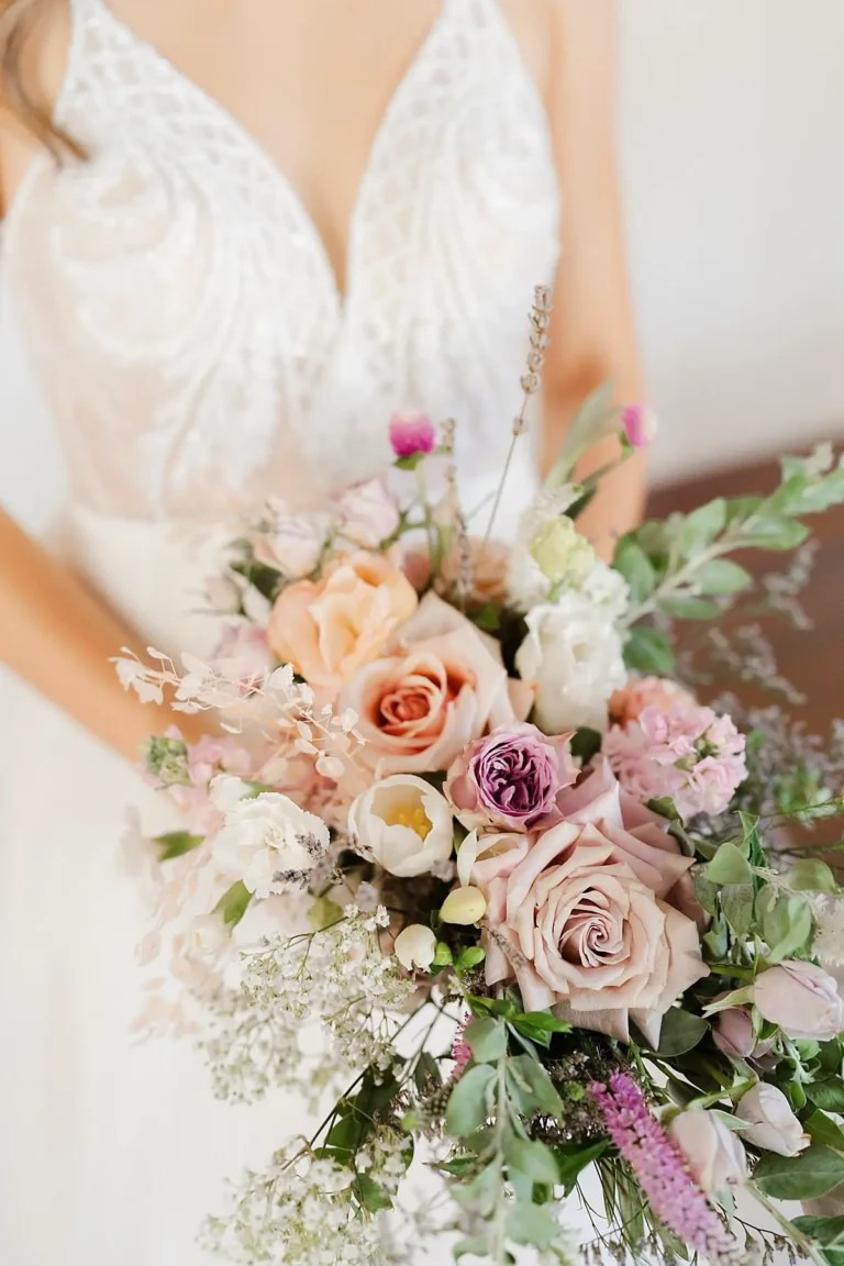 bridal bouquet with colorful flowers