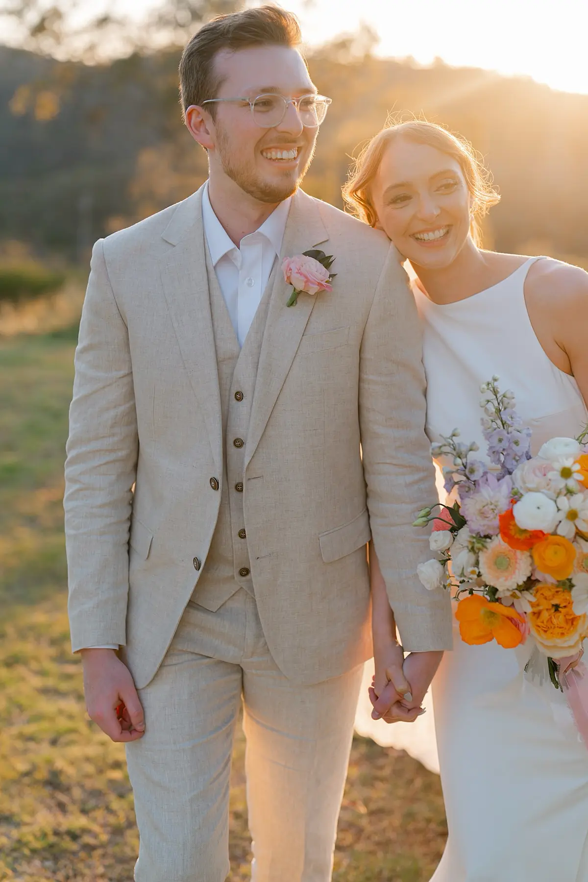 Married couple at preston peak wedding venue in toowoomba